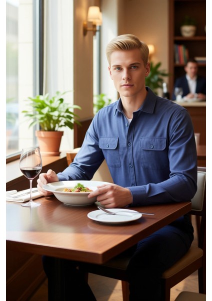 Erkek Dokulu Düğmeli Regular Kesim Uzun Kollu Gömlek Ceket Günlük Kombinlerde Şıklık Sağlar fiyatları