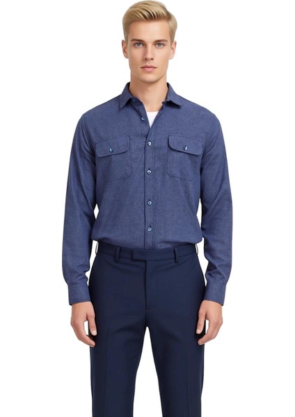 Erkek Dokulu Düğmeli Regular Kesim Uzun Kollu Gömlek Ceket Günlük Kombinlerde Şıklık Sağlar fırsatları