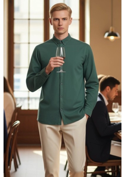 Unisex Regular Fit Pamuklu Keten Görünümlü Uzun Kollu Gömlek Gündelik Şıklık Sunar Estetik fiyatları