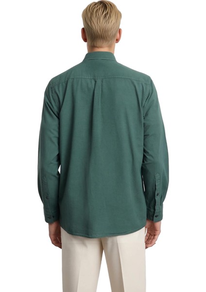 Unisex Regular Fit Pamuklu Keten Görünümlü Uzun Kollu Gömlek Gündelik Şıklık Sunar Estetik indirimleri