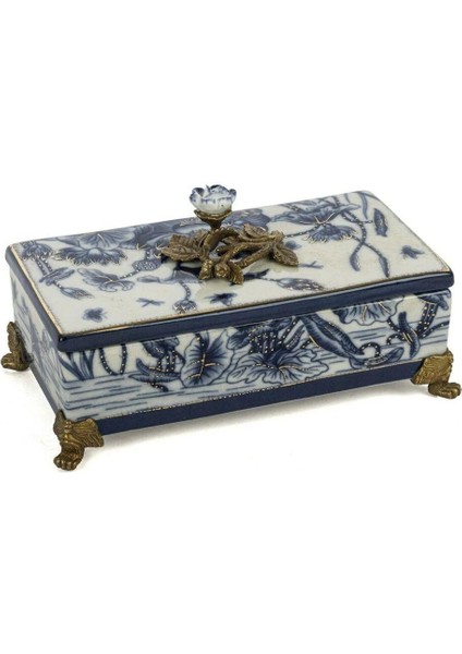 Mavi Desenli Takı Kutusu 19X8CM