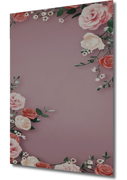 Baharın Incisi Pembe Gül Buketi Sulu Boya Görünümlü Ahşap Dekoratif Tablo Dikdörtgen Tablo modelleri