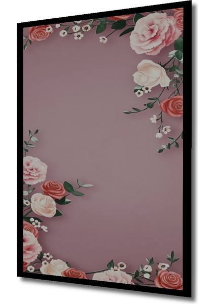Baharın Incisi Pembe Gül Buketi Sulu Boya Görünümlü Ahşap Dekoratif Tablo Dikdörtgen Tablo indirimleri