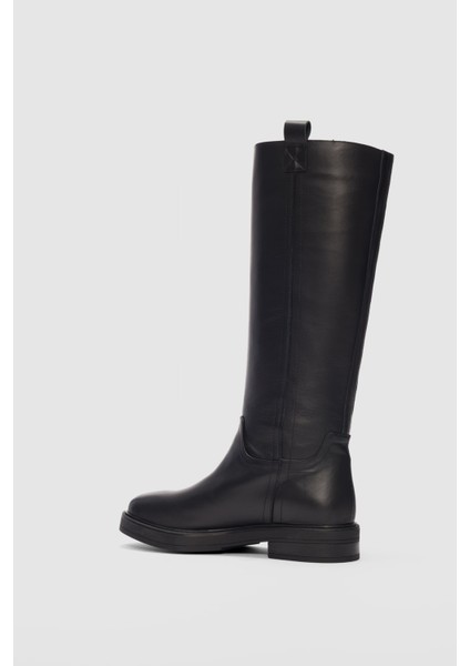 Nordea Hakiki Deri Oval Burun Kadın Çizme- Siyah modelleri