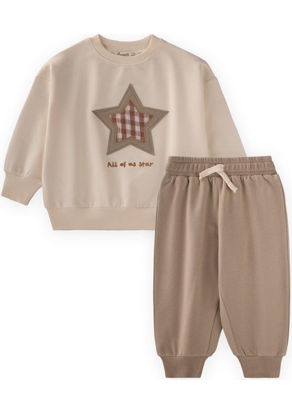 Sweatshirt Takım 1-7 Yaş Ekru S Vizon