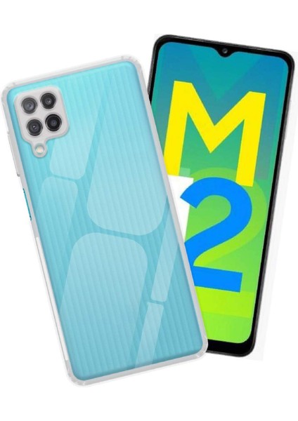 Samsung Galaxy M12 ile Uyumlu Kapak Kamera Korumalı Şarj Yeri Tıpalı Şeffaf Silikon Kılıf modelleri