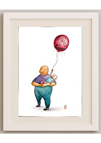 Majid Amini 35x21cm Orijinal Karikatür Tablo fırsatları