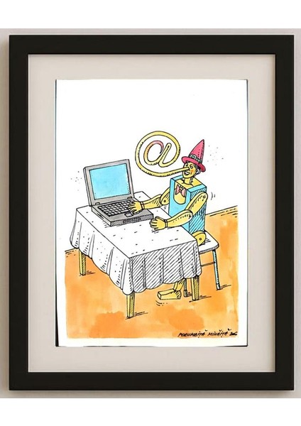 Mihaita Porumbita 29X21CM Orijinal Karikatür Tablo