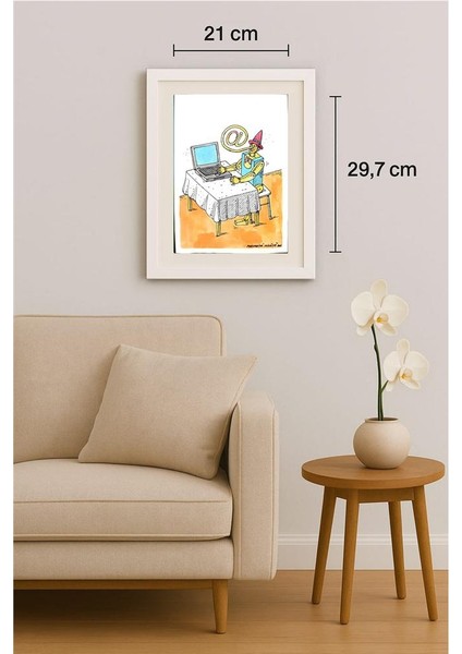 Mihaita Porumbita 29X21CM Orijinal Karikatür Tablo indirimleri