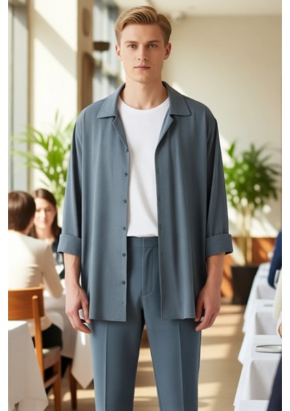 Erkek Keten Görünümlü Apaş Yaka Gömlek Fonksiyonel Dayanıklı Kaliteli Konforlu Estetik Şık fiyatları