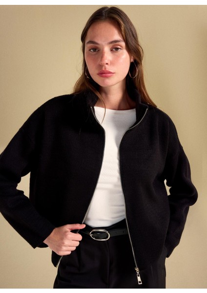 Siyah Kadın Hırka PBF5WL-HRK5005