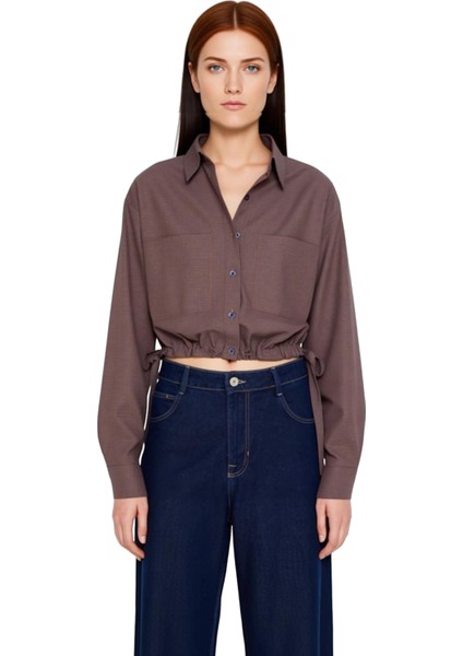 Kadın Ekoseli Büzgülü Crop Gömlek Fonksiyonel Dayanıklı Kaliteli Konforlu Estetik Premium Şık fırsatları