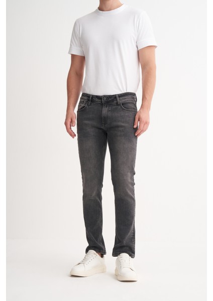 Caz 03570 Parker Denim Black Hardy Wash Likralı Dar Kesim Erkek Kot Pantolon Füme