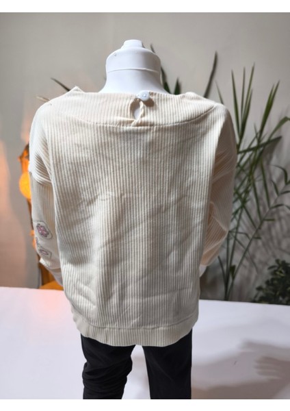 kız Çocuk Fitilli Taş Işlemeli Nakışlı Sweat Bluz Kaşkorse indirimleri