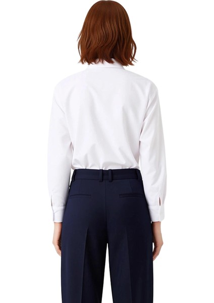 Kadın Regular Kesim Düz Dokuma Gömlek Beli Bağlama Detayları Ile Modern Bir Görünüm Sunar Şık fiyatları