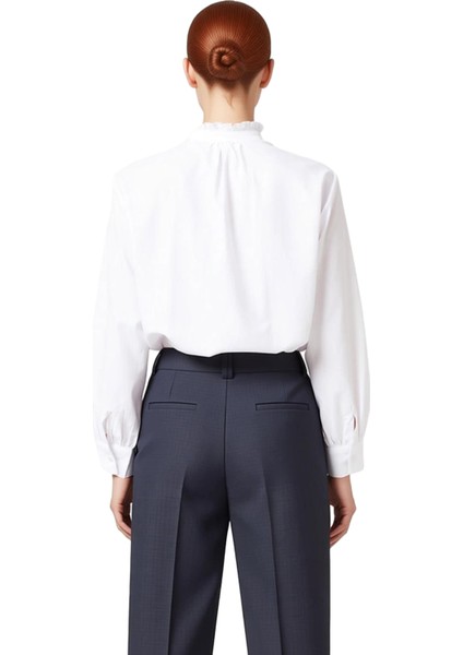 Kadın Büzgülü Yaka Pamuk Elastan Gömlek Fonksiyonel Dayanıklı Kaliteli Konforlu Estetik Şık fiyatları