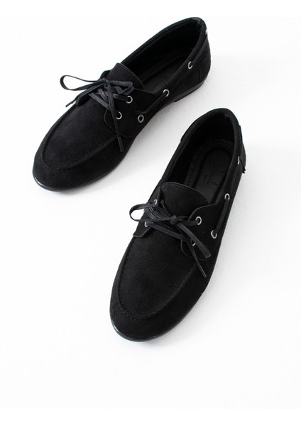 Juno Kadın Süet Bağcıklı Mokasen Ayakkabı Casual Babet modelleri