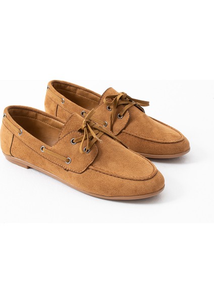 Juno Kadın Süet Bağcıklı Mokasen Ayakkabı Casual Babet modelleri