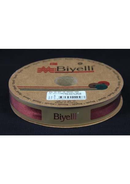 Biye Saten Katlı 059 Koyu Kiremit 2 cm 25 Metre %100 Polyester