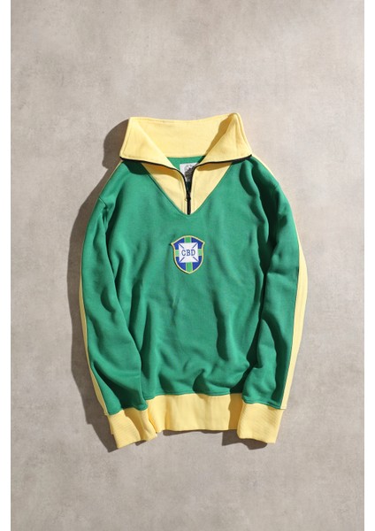 Brezilya Yeşil Sarı Unisex Spor Sweatshirt