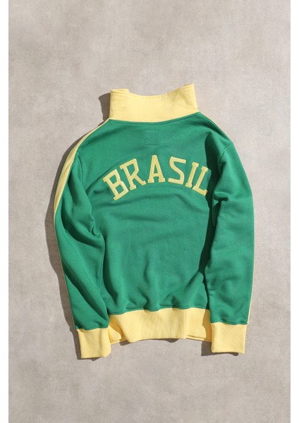 Brezilya Yeşil Sarı Unisex Spor Sweatshirt fiyatları