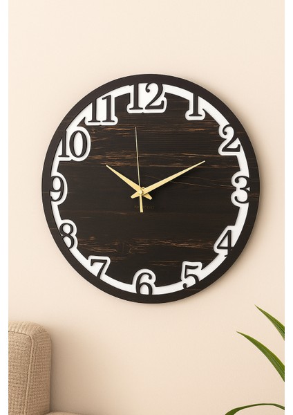 Dekoratif Ahşap Duvar Saati – 43 Cm, Modern Salon Tasarımı, Sessiz Mekanizma, Şık ve Dayanıklı Model fiyatları