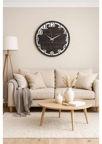 Dekoratif Ahşap Duvar Saati – 43 Cm, Modern Salon Tasarımı, Sessiz Mekanizma, Şık ve Dayanıklı Model modelleri