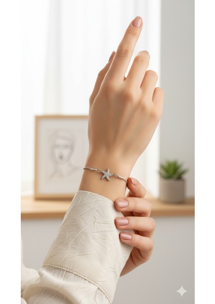 Deniz Yıldızı Bileklik - Zirkon Taşlı Minimalist Yaz Takısı