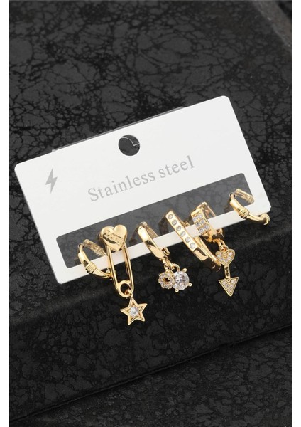 Çelik Altılı Küpe