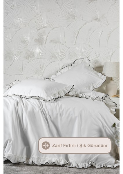 Tılsım Nevresim Seti Pamuklu Fırfırlı (200X220 Cm) Krem fiyatları