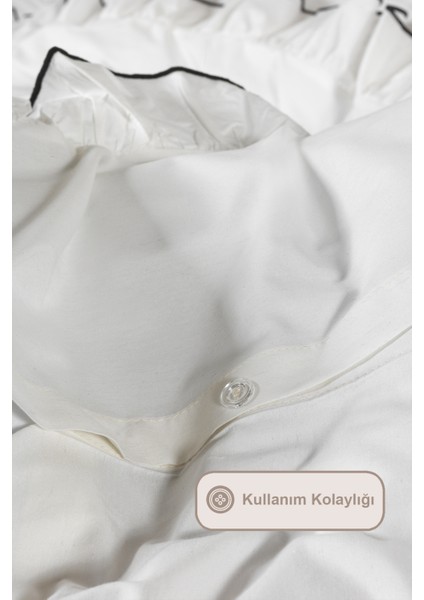 Tılsım Nevresim Seti Pamuklu Fırfırlı (200X220 Cm) Krem