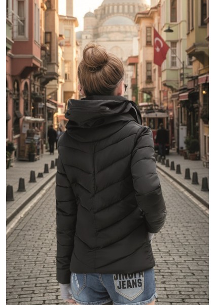 Günlük Kısa Kışlık Şişme Kadın Mont co801syh2