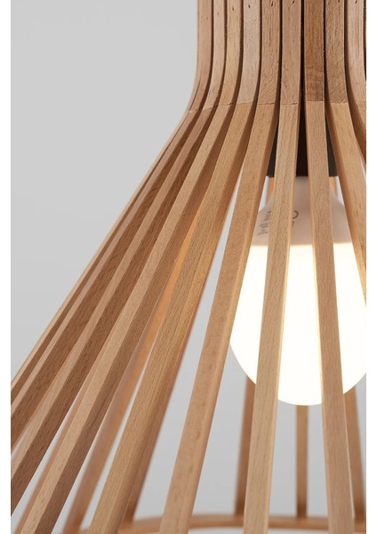 Portofino Yuvarlak Modern Klasik Rustik Retro Vintage Naturel Dekoratif Ahşap Çıtalı Sarkıt Avize modelleri