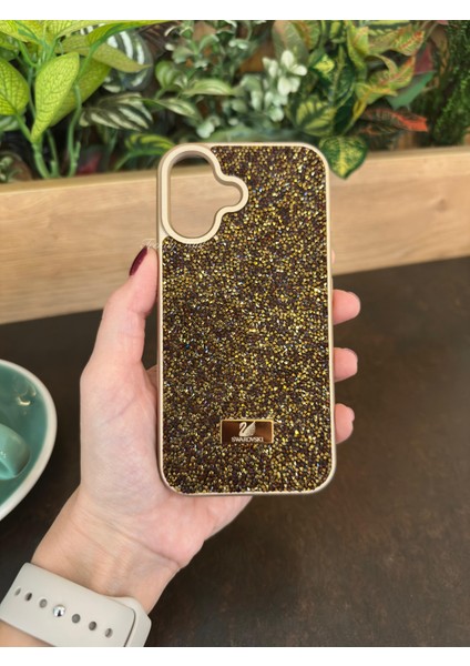 iPhone (16) Uyumlu Lüks Taşlı Kılıf