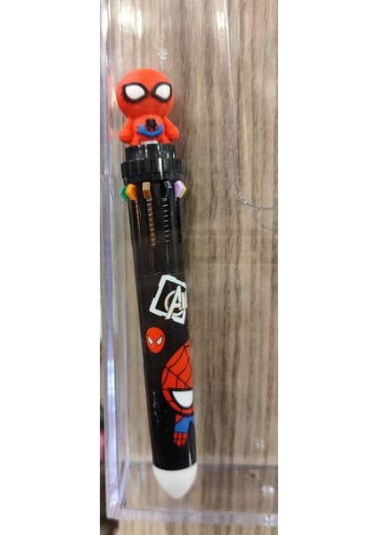 Süper Kahramanlar Figürlü 10 Renk Yazabilen Tükenmez Kalem ( 1 Adet )