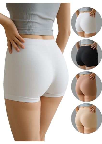 Kadın Boxer 4’lü Set – Pamuklu, İz Yapmaz ve Nefes Alan Kumaş – Siyah, Beyaz, Gülkurusu, Ten Rengi. modelleri