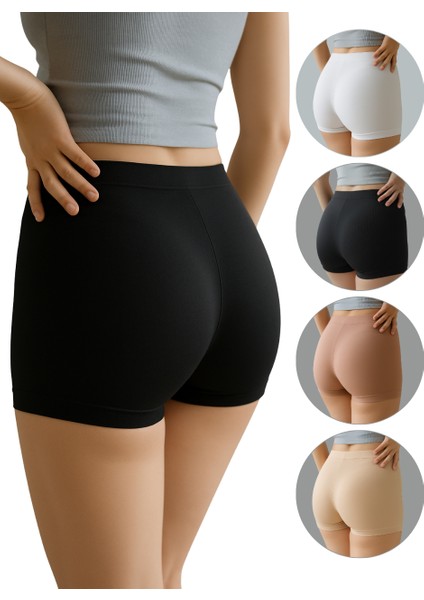 Kadın Boxer 4’lü Set – Pamuklu, İz Yapmaz ve Nefes Alan Kumaş – Siyah, Beyaz, Gülkurusu, Ten Rengi. fırsatları