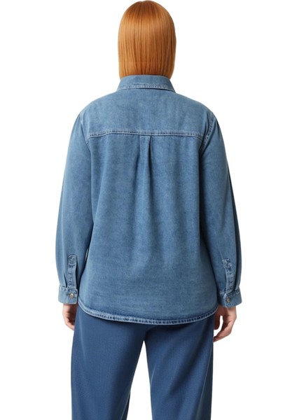 Kadın Büyük Beden Taş Işlemeli Denim Gömlek Zamansız ve Konforu Birleştiriyor Fonksiyonel Şık indirimleri