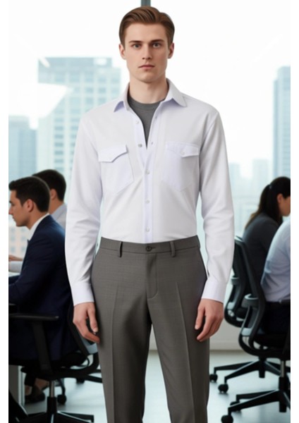 Erkek Regular Kesim Dokulu Gömlek Günlük Stilinizi Tamamlayan Konforlu Bir Parça Dayanıklı fırsatları