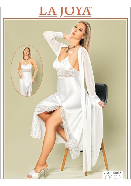 15005 Iki'li Uzun Saten Sabahlık