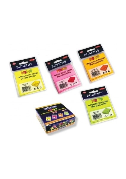 Rubenis Yapışkanlı Not Kağıdı 76X76 mm 50 Şeffaf Pembe 50 Yp RPS-152-24-PKT