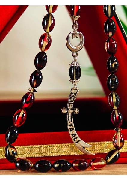 Ateş Kehribar Tesbih Sistem Püsgüllü Orjinal Ürün