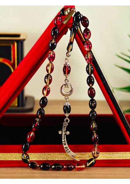 Ateş Kehribar Tesbih Sistem Püsgüllü Orjinal Ürün