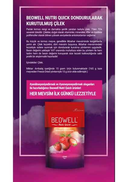 Nutri Quick – Freeze Dried Dondurularak Kurutulmuş Çilek fiyatları