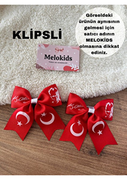 23 Nisan Atatürk ve Bayraklı Kurdele Çocuk Tokası 2 Adet