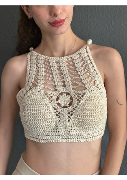 Dantel Tasarım Inci Askılı Kadın Büstiyer modelleri