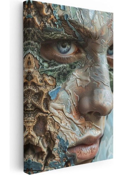 Doğanın Yüzü - Elementlerle Bütünleşen Insan Kanvas Tablo modelleri