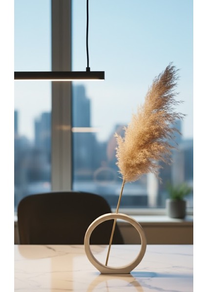 Modern Halka Tasarım Beyaz Vazo-Dekoratif Masa Üstü Obje Minimalist Halka Vazo-Ev ve Ofis DEKOR-16CM fiyatları