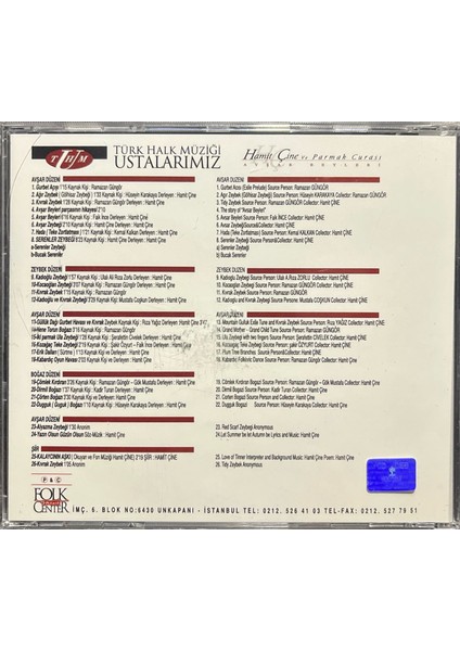 (Plak Değildir CD Dir) CD Türk Halk Müziği Ustalarımız Hamit Çine CD fiyatları