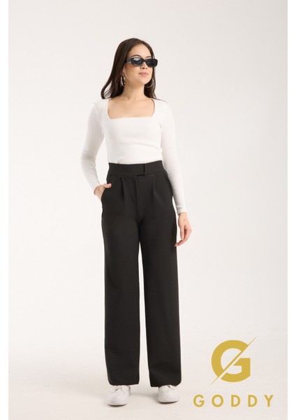 Palazzo Kadın Pantolon Yüksek Bel Cırt Kapama Orjinal Kalıp fırsatları